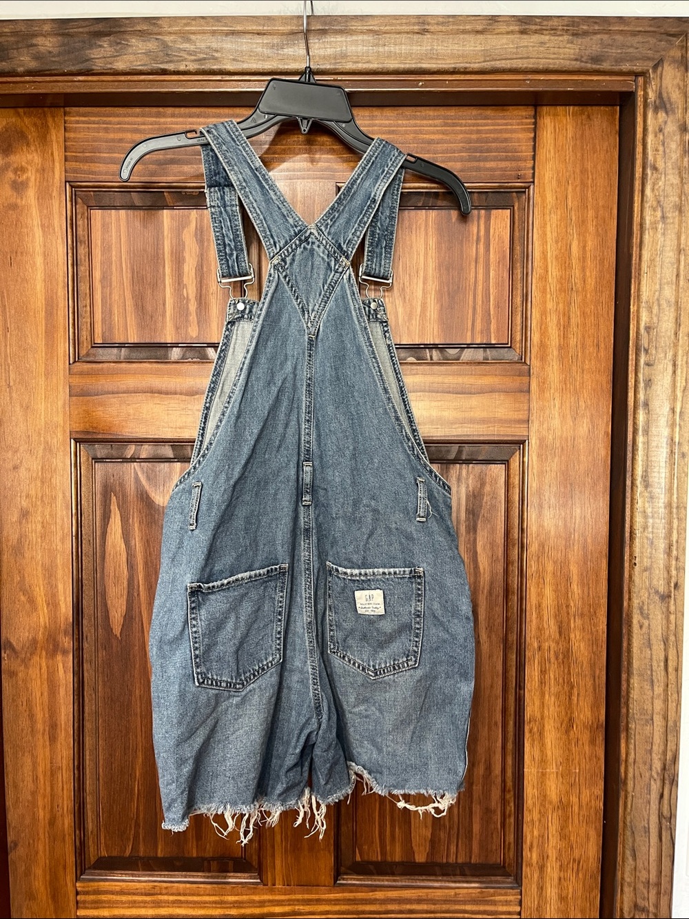 GAP womens Distressed Denim Short Overalls - Blue size XS - Picture 6 of 6